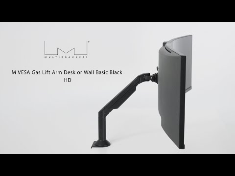 M VESA Gas Lift Arm Desk or Wall Basic Black HD