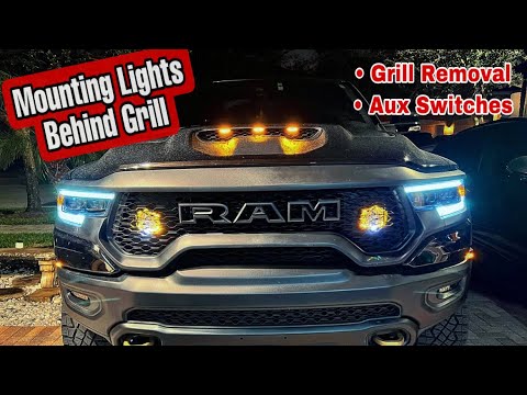 Ram TRX Off Road Lights Behind The Grill | Baja Designs Knock-Offs