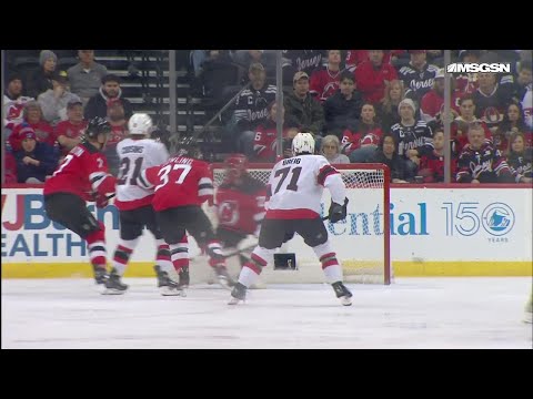 Artem Zub scores a goal against the New Jersey Devils
