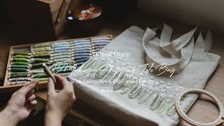 Visual Diary #86 | Making a Casual Shopping Tote Bag with Embroidery & Old Unused Fabrics