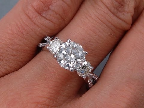 2.10 ctw Round Cut Diamond Engagement Ring - BigDiamondsUSA