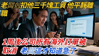 老闆剋扣他三千塊工資，他平靜離職，一周後，公司所有海外訂單被取消，老闆這才知道急了#奇聞#案件#真相#職場#職場文化#故事#完結爽文#情感故事