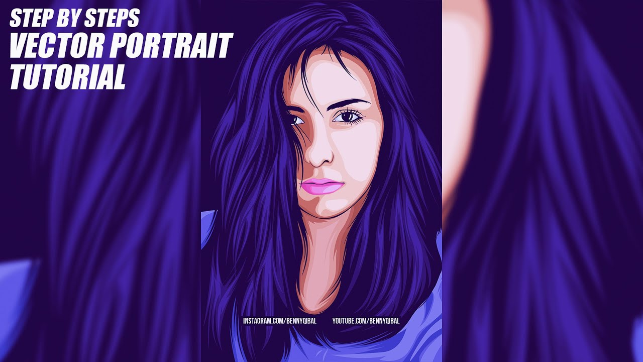 Girl Vector Portrait Using Adobe Illustrator Tutorial
