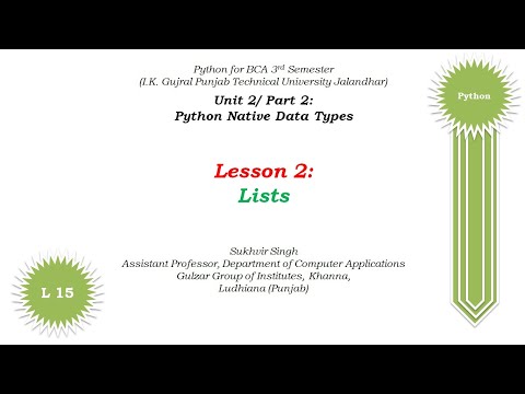 Python Theory Part 15 Python Native Data Types Lists