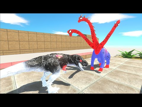 MODDING 3 HEADED SPIDERMAN BRACHIOSAURUS DEATH CLIMB - 🦖Animal Revolt Battle Simulator🦕