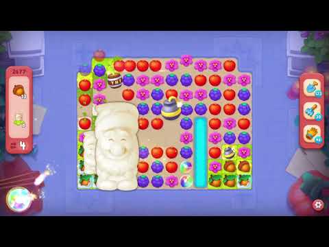 Gardenscapes 2677 Hard Level - 17 moves - NO BooSTERS