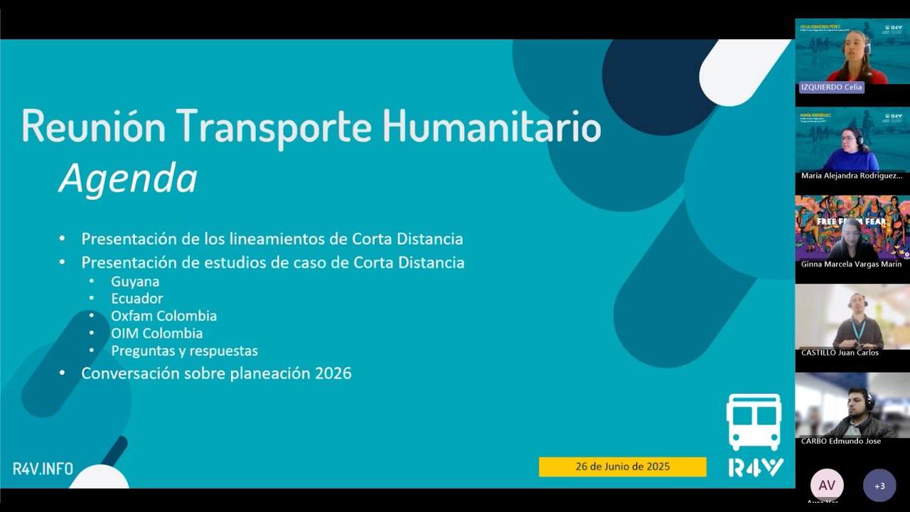Reunión de Transporte Humanitario Corta Distancia