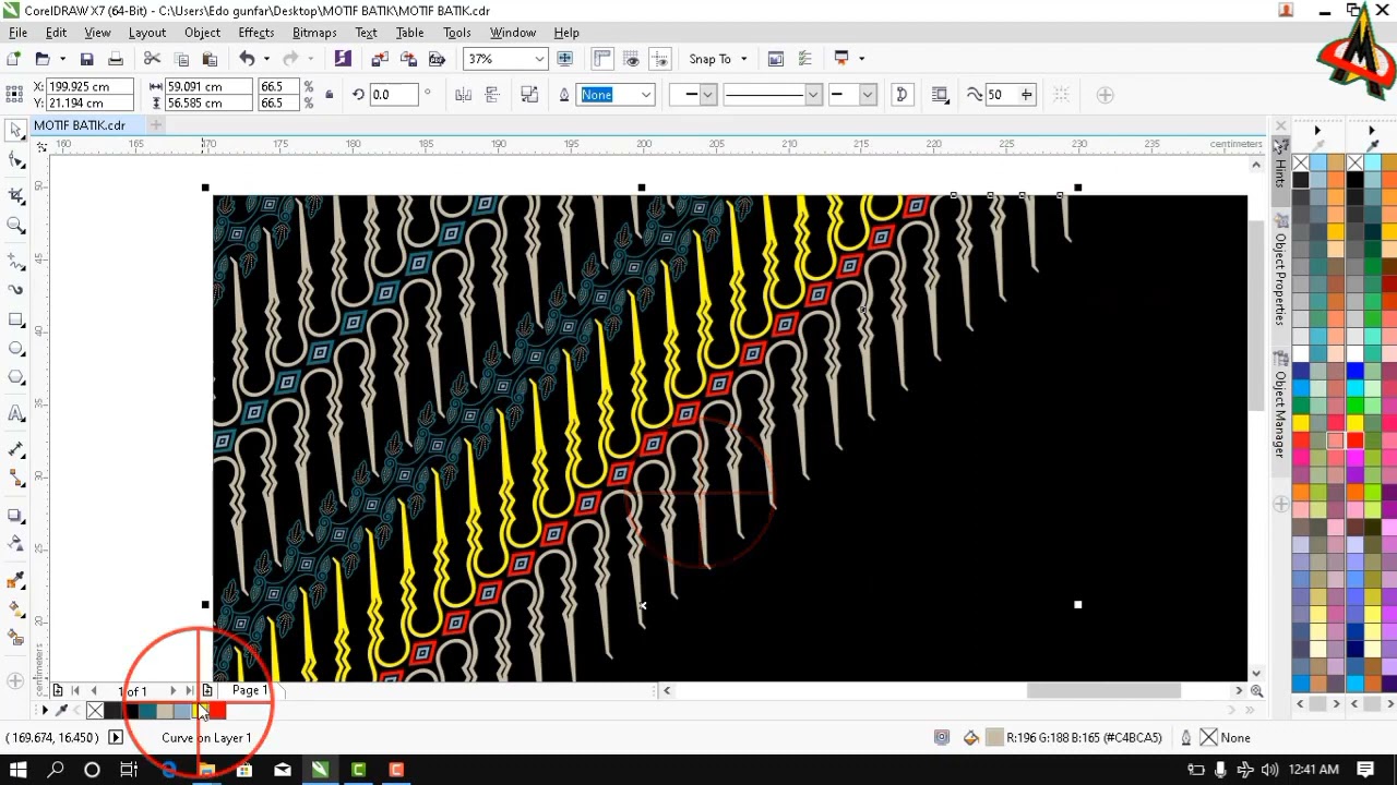 background Pattern motif batik  vector cdr -  File free download