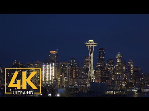 Space Needle and Seattle at Night - 4K Scenic Night View - Short Preview