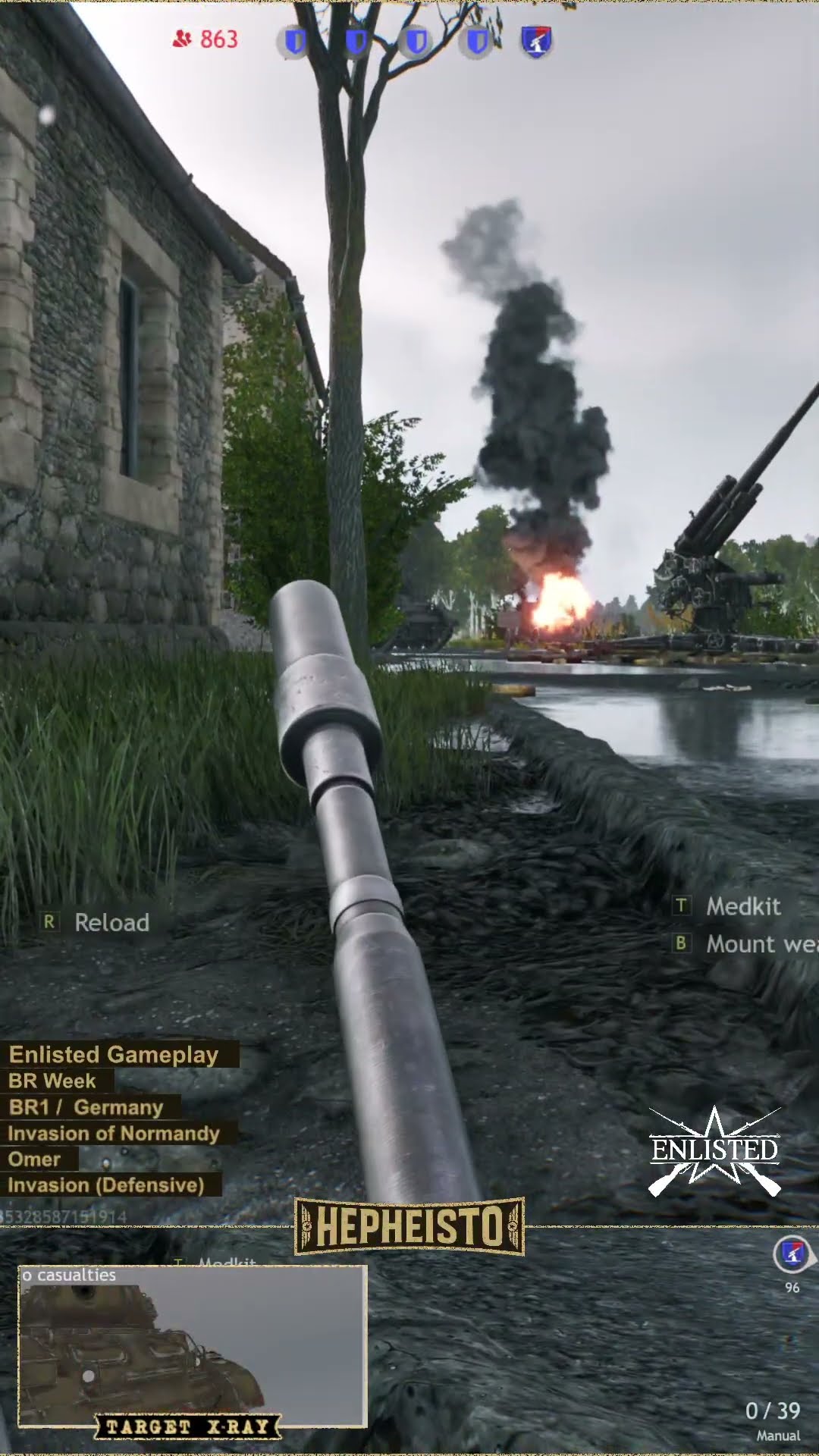 Paratrooper eliminates Tank M8 Scott with GrB-39 Anti Tank Rifle