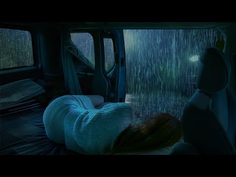 Deep Sleep with Rain Sounds on Camping Car Window - Rain sounds for sleeping