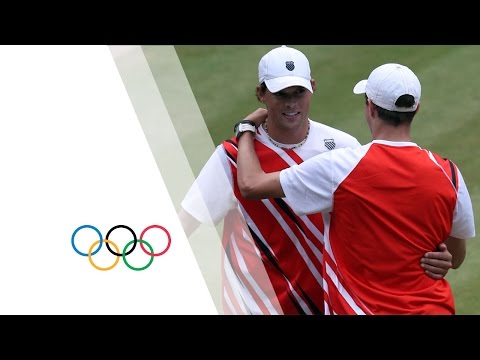 Mike & Bob Bryan Win Tennis Doubles Gold V Tsonga & Llodra - London 2012 Olympics