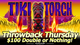 Classic Tiki Torch Slot Machine - $100 Double or Nothing! A Nice Bonus Win, But Is It Enough!?