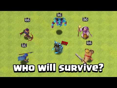1 P.E.K.K.A VS 4 Heroes | Clash of Clans