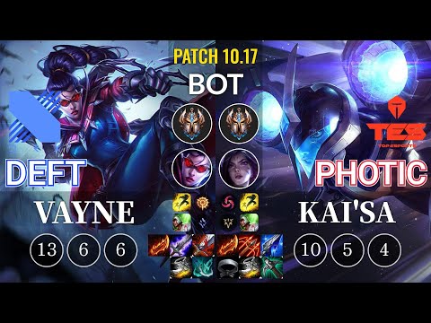 DRX Deft Vayne vs TES Photic Kai'Sa Bot - KR Patch 10.17