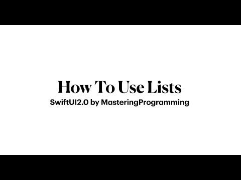 How To Use Lists in SwiftUI2.0 (Dynamic and Static)