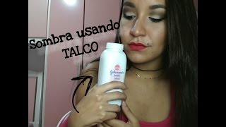 Sombra usando TALCO {maquiagem simples}