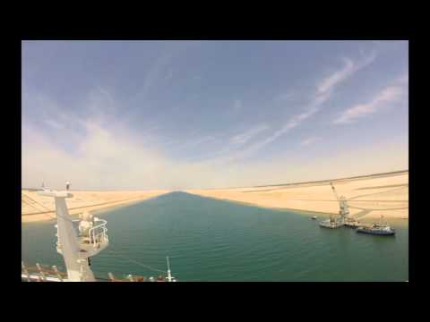 Durchfahrt der AIDAstella durch den Suezkanal am 23.04.2016 (Timelaps).