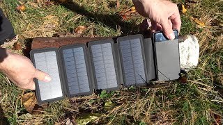 Foldable and Detachable 5000mAh Solar Panel Powerbank Review.