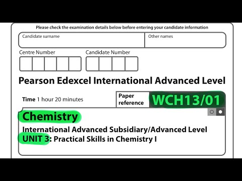 A level | Chemistry | unit 3 | Edexcel | January 2023
