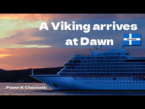 Thumbnail for The Dawn Arrival: Viking Vela Cruise Ship Enters Lerwick Harbour. Cinematic 4K!