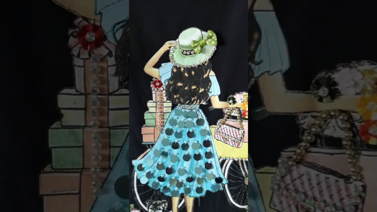 Czarna bluzka damska z cekinami i kryształkami