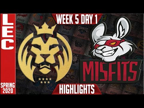 MAD vs MSF Highlights | LEC Spring 2020 W5D1 | MAD Lions vs Misfits Gaming