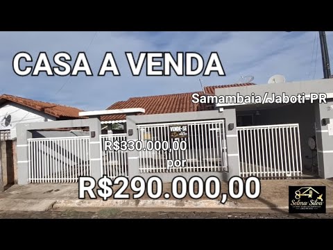CASA A VENDA COM 3 QUARTOS CHURRASQUEIRA FOGAO A LENHA NA CIDADE DE JABOTI PARANA R$ 290.000,00 