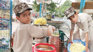 8 Years Old Kid Making Crispy French Fries | Perfect French Fries Recipe | Hardworking Afghani Kid
