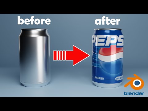 UV Unwrap and Add Product Labelling in Blender (Drink Can Model)