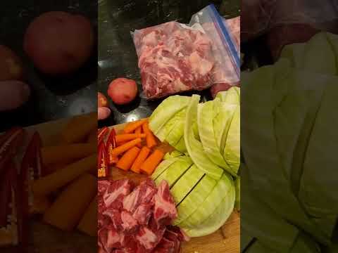 Fårikål - lamb in cabbage, Traditional Norwegian food.