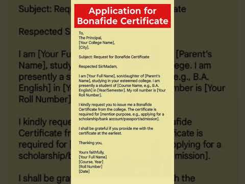application for a bonafide certificate | #letter #application #skills