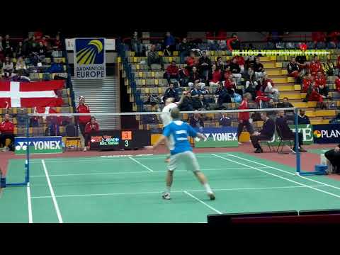 18yo Viktor Axelsen vs Mathias Borg (EC TEAM championships 2012)