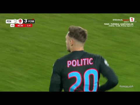 REZUMAT: Hermannstadt - FCSB 3-3. NEBUNIE de meci. Politic, GOL în prelungiri. Bîrligea, eliminat