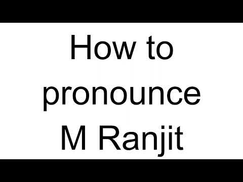 How to Pronounce M Ranjit (Hindi)