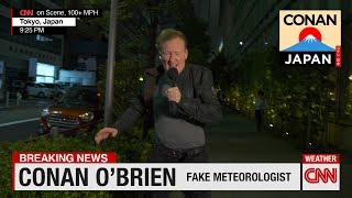 Fake Meteorologist Conan O'Brien Reports From Japan
