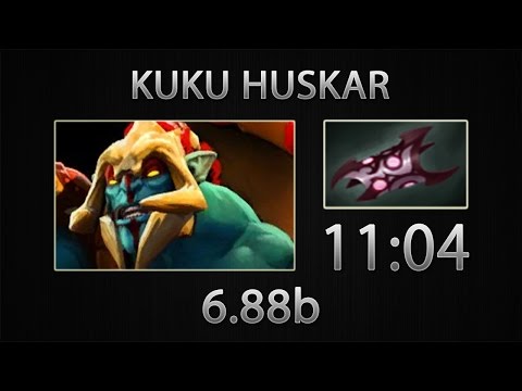 Dota 2 Huskar Fast Farm - Kuku - Armlet of Mordiggian - 11:04 [6.88b]