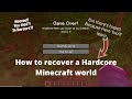 How to RECOVER a Hardcore Minecraft world if you DIE in it!!