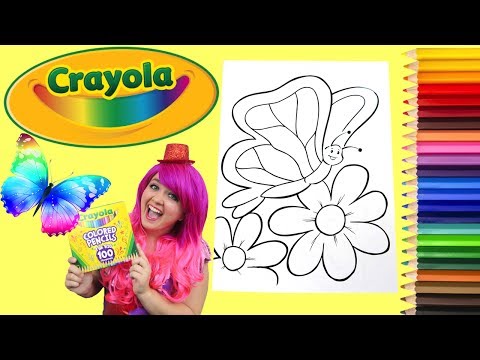 Coloring A Butterfly Crayola Coloring Book Page Colored Pencil | KiMMi THE CLOWN Video