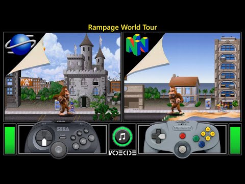 Rampage World Tour (Sega Saturn vs Nintendo 64) Real Hardware Comparison