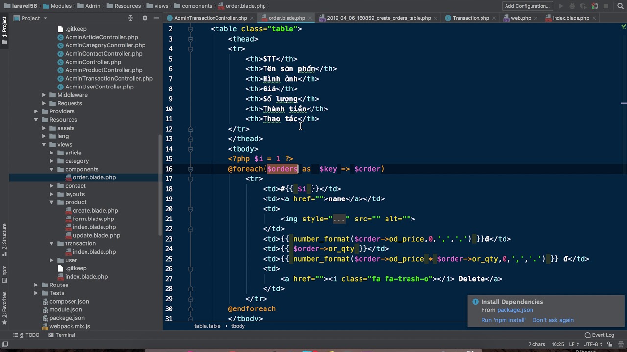 Bài 38  -  Show thông tin chi tiết đơn hàng