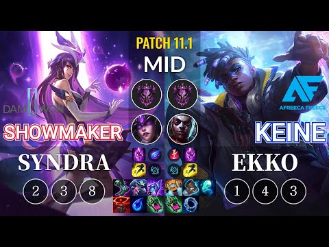 DWG Showmaker Syndra vs AF Keine Ekko Mid - KR Patch 11.1