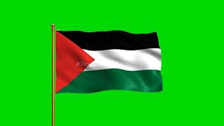 Palestine National Flag | World Countries Flag Series | Green Screen Flag | Royalty Free Footages