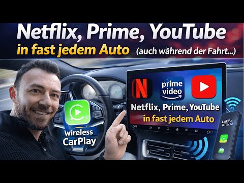 Filme schauen im Auto: So geht das! Netflix, Prime, Youtube & kabellos Carplay mit Linkifun GT7H AI