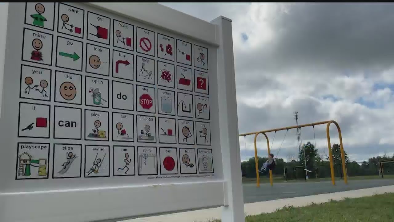 Communications board installed by Champion playground