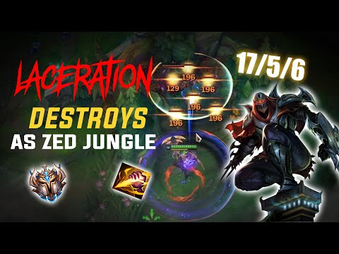 BEST ZED NA DESTROYS WITH ZED JUNGLE IN CHALLENGER | Laceration