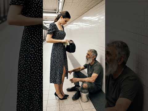 Polka Dot Vintage Dress & Underground Charity — NYC Subway Moment 🚇🖤