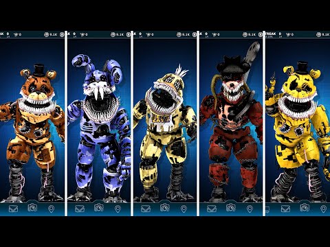 FNAF Corrupted Animatronics Jumpscare & Workshop Animations