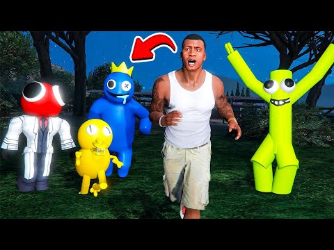 ПОЗВОНИЛ РАДУЖНЫМ ДРУЗЬЯМ И ОНИ ПРИШЛИ КО МНЕ в ГТА 5 МОДЫ! RAINBOW FRIENDS в GTA 5 ВИДЕО MODS