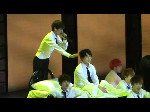 V pats Jungkook's head The Red Bullet in Manila Blanket Kick BTS